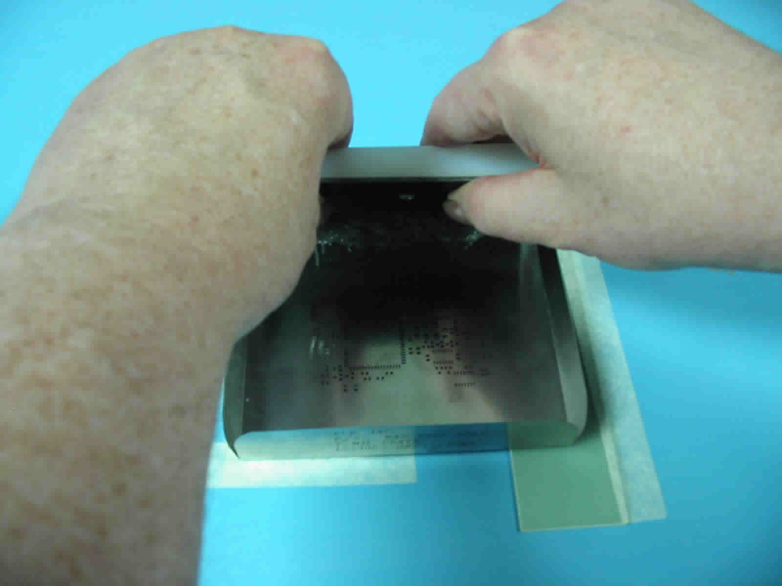 Apply your Solder Paste using your Squeegee Blade. Click to zoom.