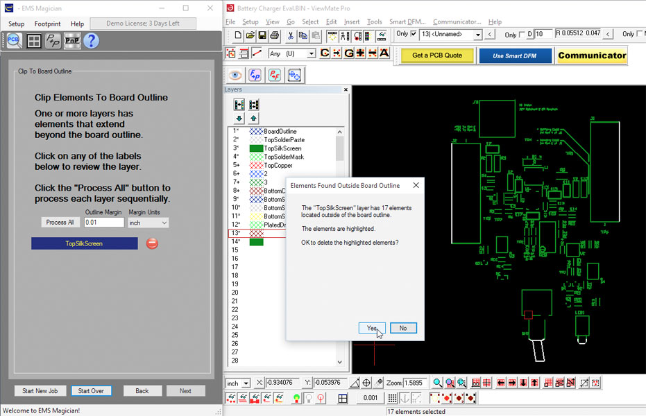 Clip data to pcb outline
